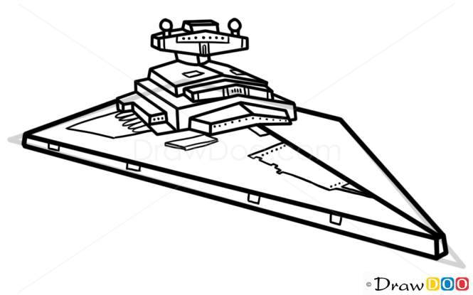 How to Draw Imperial Star Destroyer, Star Wars, Spaceships