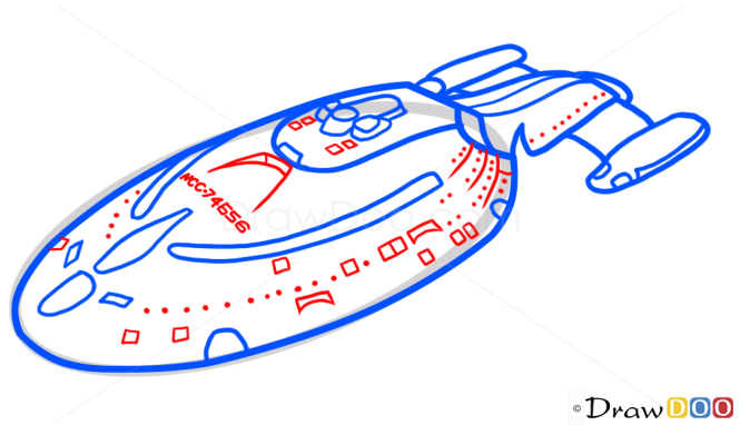 How to Draw Voyager, Star Trek, Spaceships
