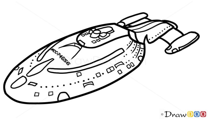 How to Draw Voyager, Star Trek, Spaceships