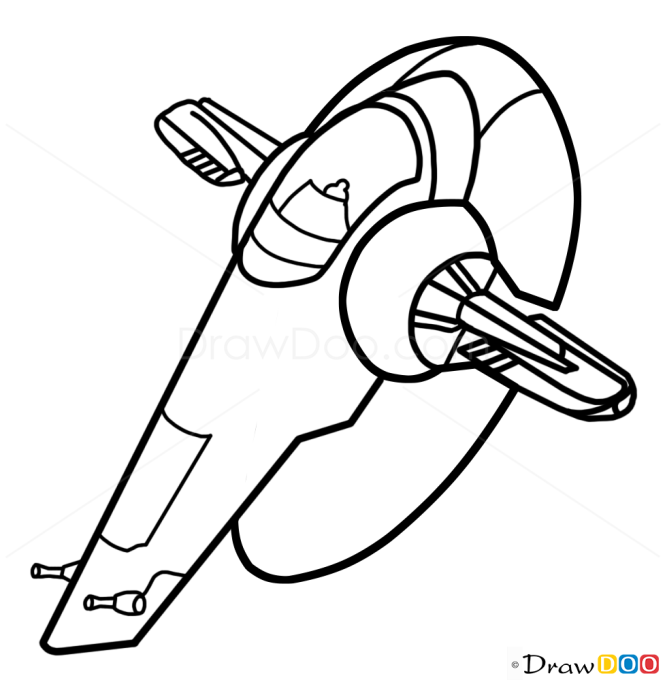 How to Draw Slave 1, Star Wars, Spaceships