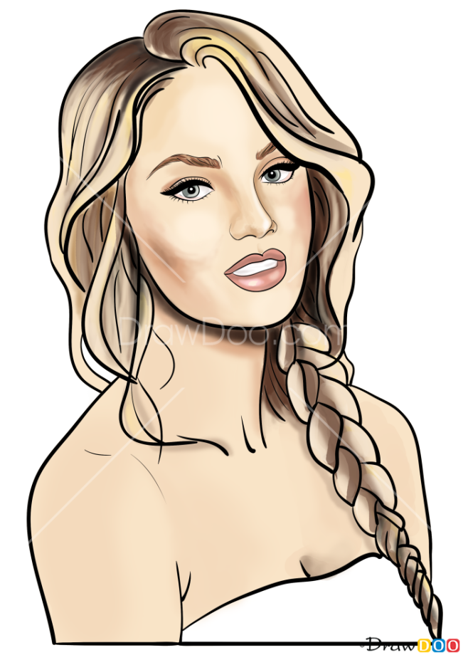 How to Draw Candice Swanepoel, Supermodels