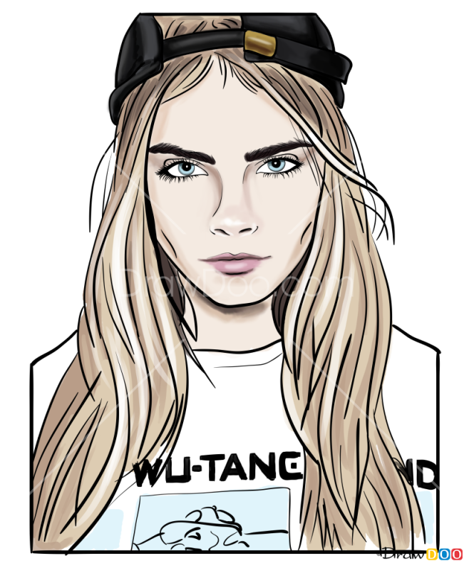 How to Draw Cara Delevingne, Supermodels