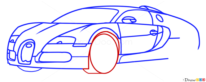 How to Draw Bugatti Veyron, Supercars