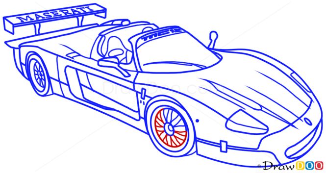 How to Draw Maserati MC12, Supercars