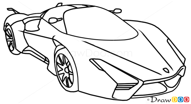 How to Draw SSC Ultimate Aero XT, Supercars