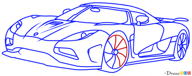 How to Draw Koenigsegg Agera R, Supercars
