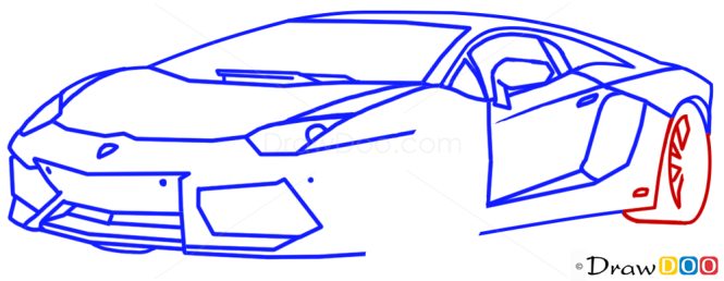 How to Draw Lamborghini Aventador, Supercars