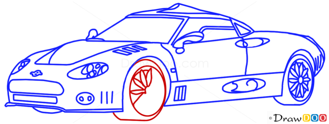 How to Draw Spyker C8, Supercars