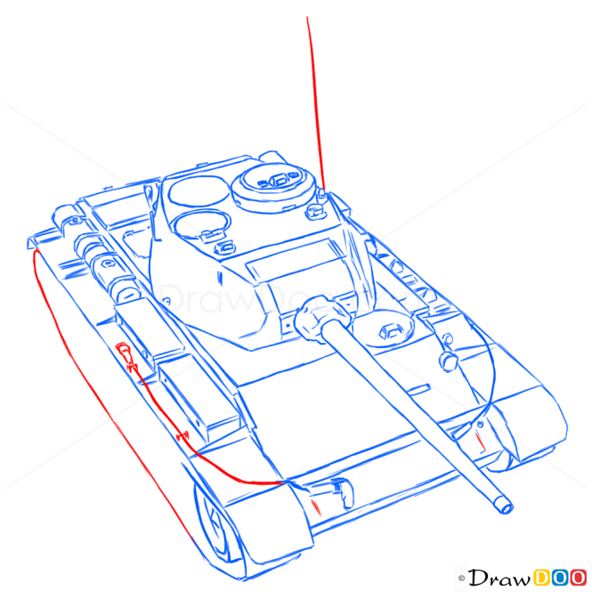 How to Draw Medium Tank, T-44, Tanks