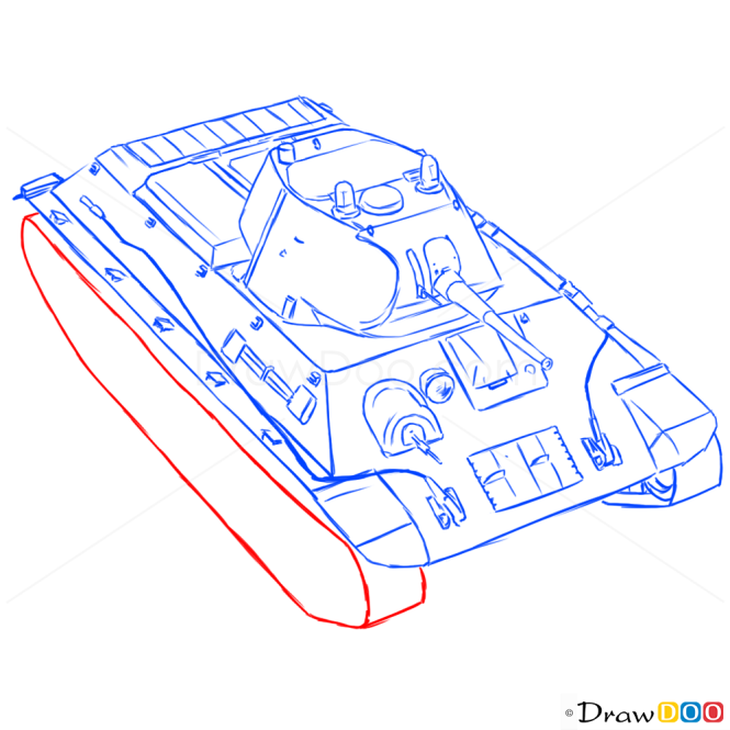How to Draw Heavy Tank, KV-2, Tanks