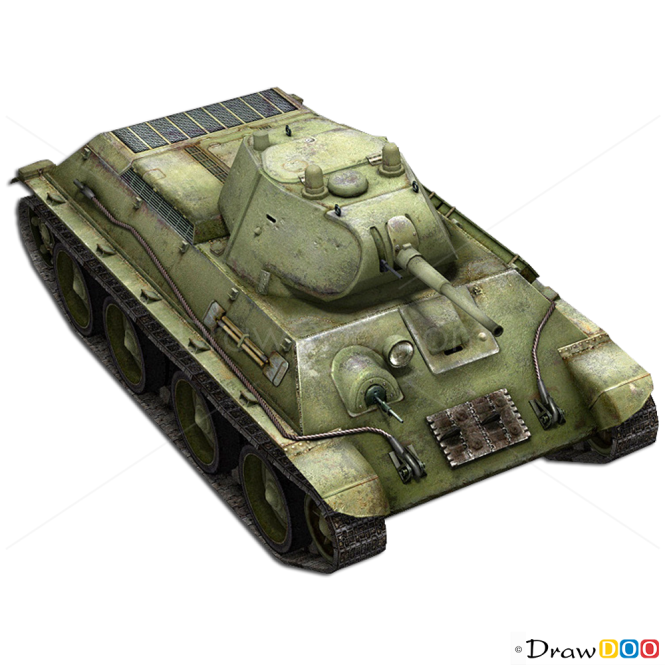 How to Draw Heavy Tank, KV-2, Tanks