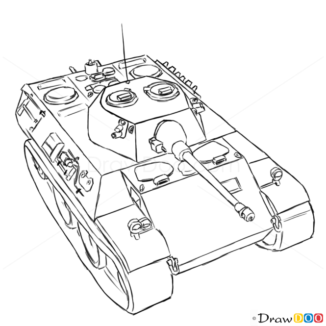 How to Draw Light Tank, VK 1602 Leopard, Tanks