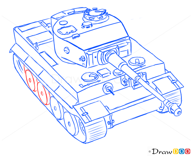 How to Draw Heavy Tank, Tiger I, Tanks