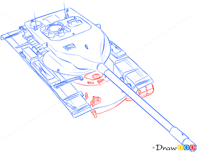 How to Draw Heavy Tank, T57/58, Tanks