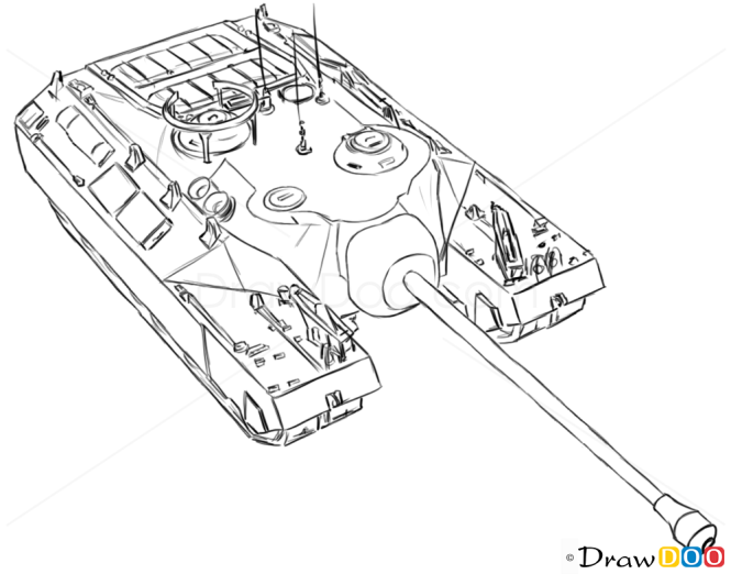 How to Draw Assault Gun, T95, Tanks