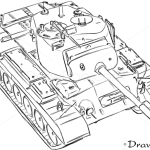 How to Draw Medium Tank, M46 Patton, Tanks