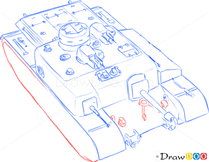 How to Draw Assault Gun, AT8, Tanks