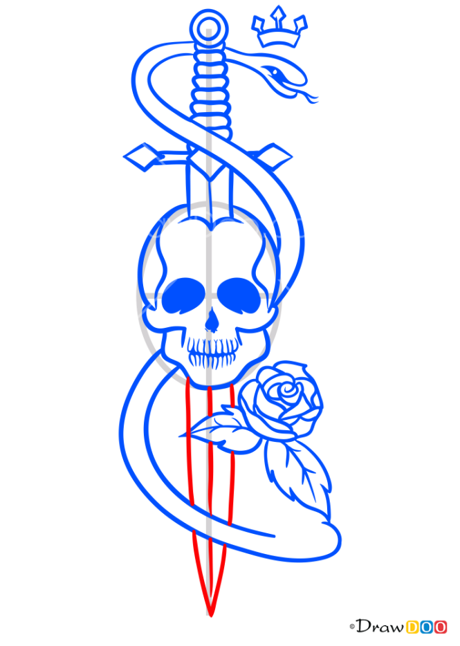 How to Draw Dagger in the Skull, Tattoo Criminal