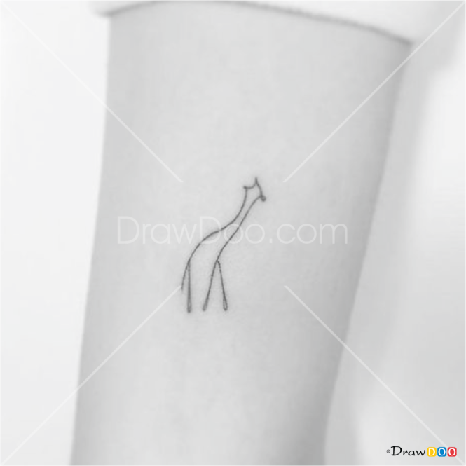 How to Draw Minimalist Giraffe, Tattoo Minimalist