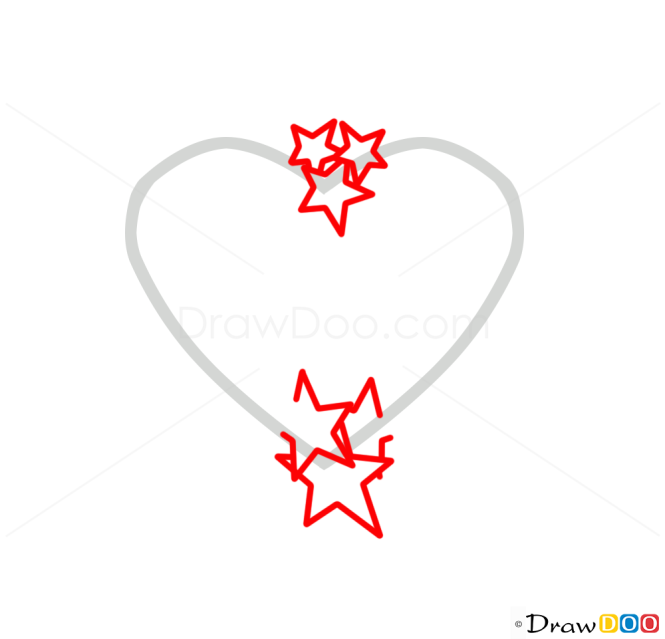 How to Draw Stars and Heart, Tattoo Designs