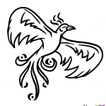 How to Draw Phoenix Bird, Tattoo Designs