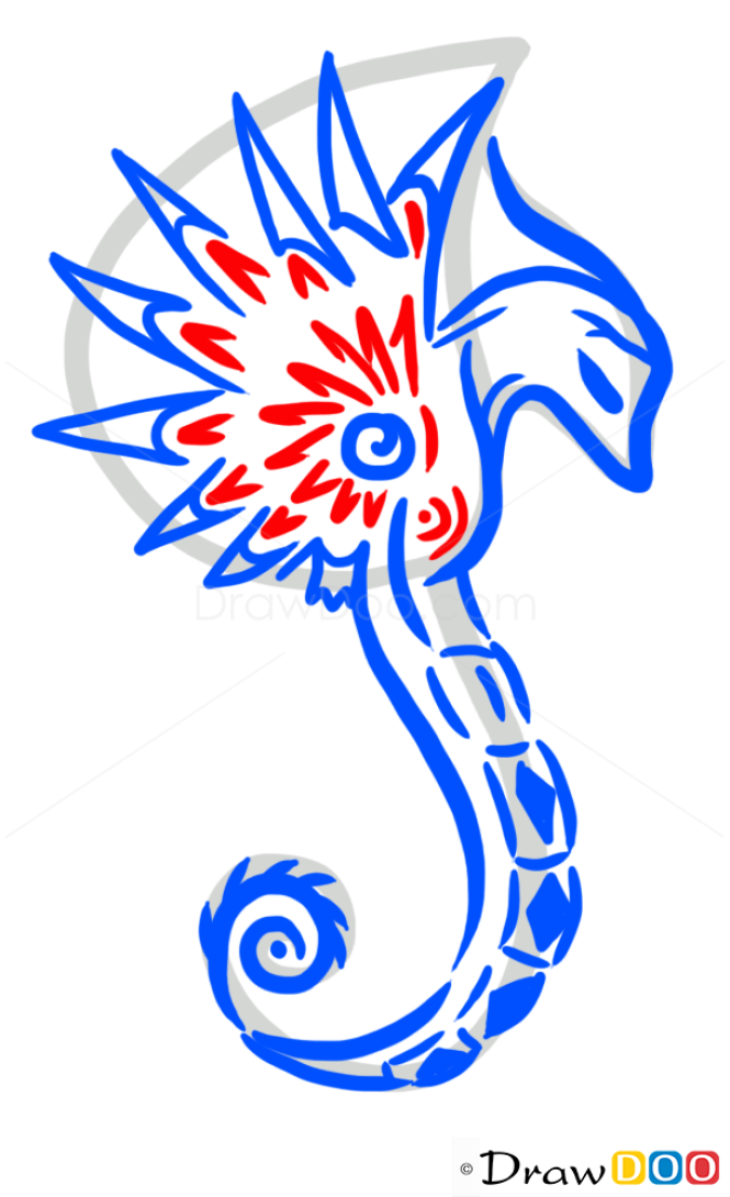 How to Draw Seahorse, Tattoo Designs