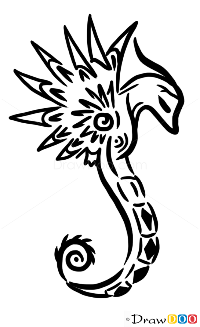 How to Draw Seahorse, Tattoo Designs