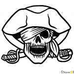 How to Draw Pirate Skull, Tattoo Skulls