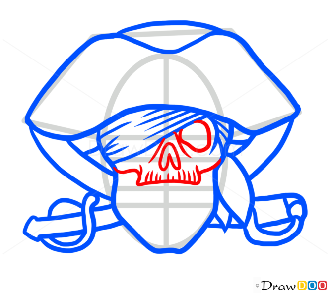 How to Draw Pirate Skull, Tattoo Skulls