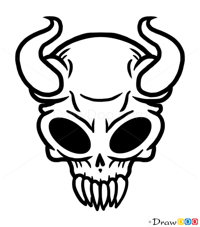 How to Draw Viking Skull, Tattoo Skulls