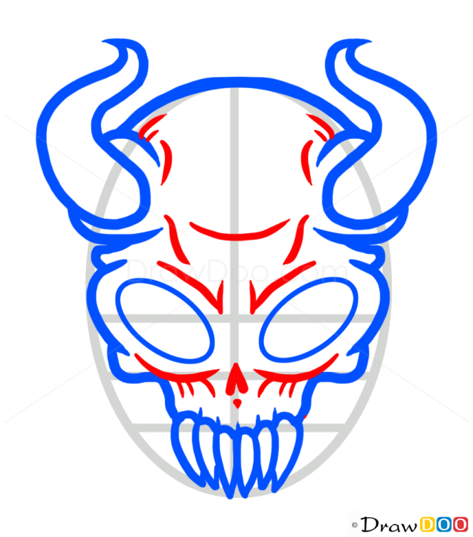 How to Draw Viking Skull, Tattoo Skulls
