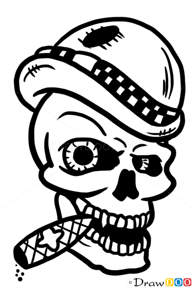 How to Draw Irish Skull, Tattoo Skulls