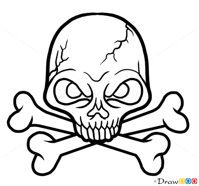 How to Draw Pirate Flag, Skull, Tattoo Skulls