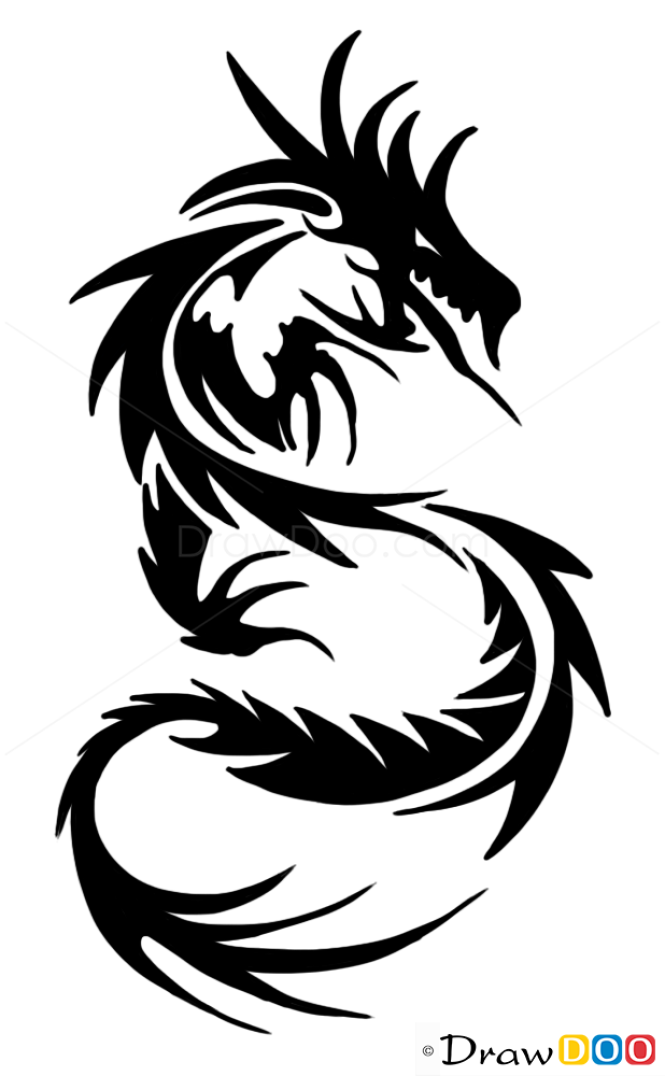 How to Draw Chinese Dragon, Tribal Tattoos