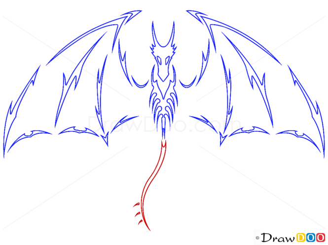 How to Draw Flying Dragon, Tribal Tattoos
