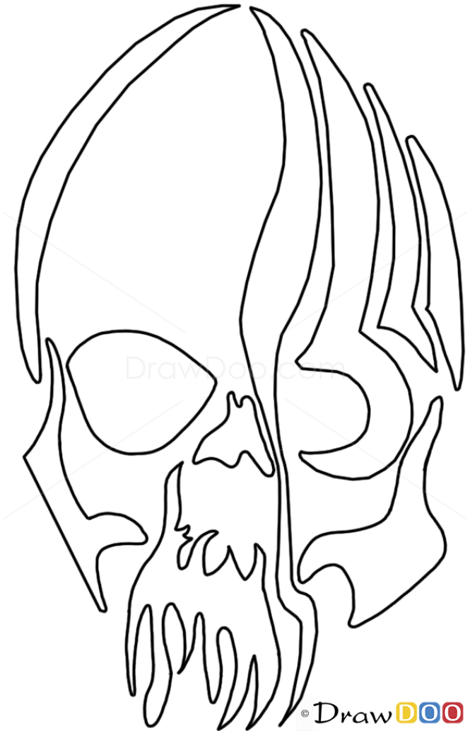How to Draw Zombie Skull, Tribal Tattoos