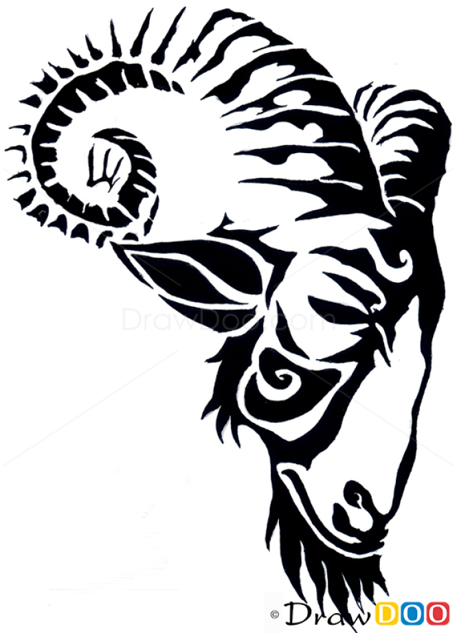 How to Draw Goat, Tribal Tattoos