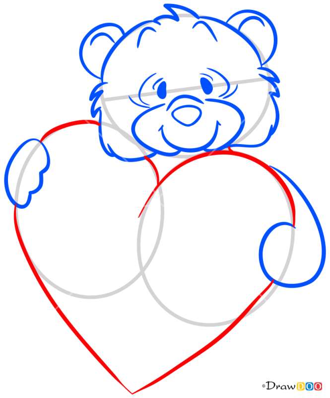 How to Draw Bear with Heart, Valentines