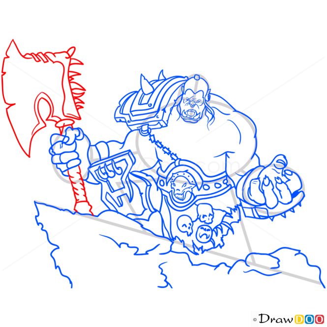 How to Draw Grom Hellscream, Warcraft