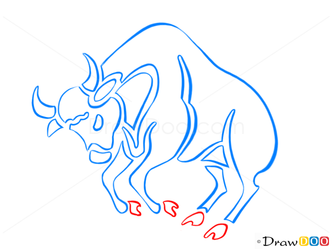 How to Draw Taurus, Bull, Zodiac Signs