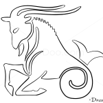How to Draw Capricorn, Goat, Zodiac Signs