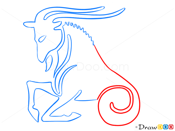 How to Draw Capricorn, Goat, Zodiac Signs