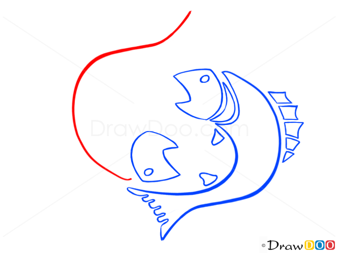 How to Draw Pisces, Fish, Zodiac Signs