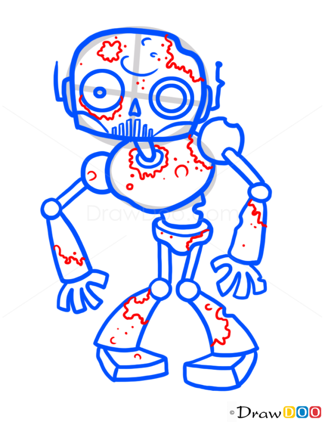 How to Draw Zombie Robot, Zombies and Undead