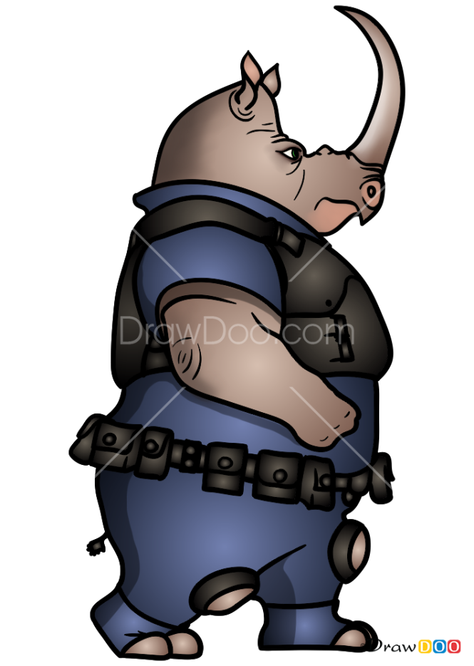 How to Draw Officer McHorn, Zootopia