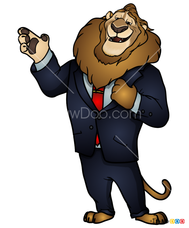 How to Draw Mayor Lionheart, Zootopia