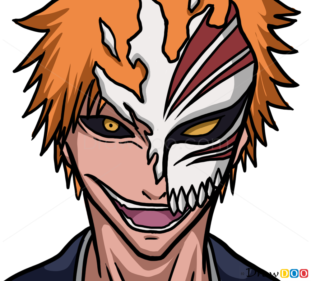 How to Draw Ichigo Kurosaki, Mask, Bleach Manga - How to Draw, Drawing