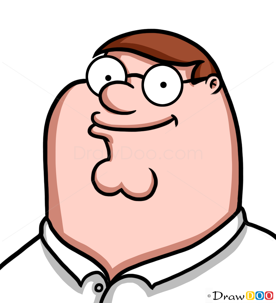 How to Draw Peter Griffin Face, Cartoon Characters - How to Draw