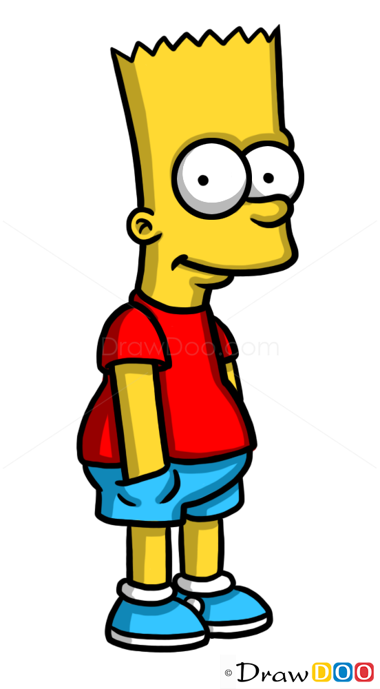 How to Draw Bart Simpson, Cartoon Characters How to Draw, Drawing