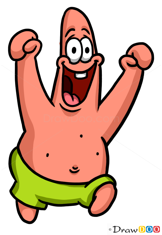 How to Draw Patrick Star, Cartoon Characters - How to Draw, Drawing